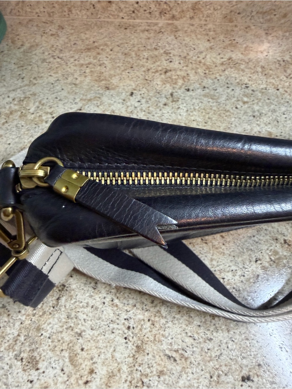 Madewell Black Leather Crossbody Camera Bag w/Adjustable Strap - Picture 6 of 8